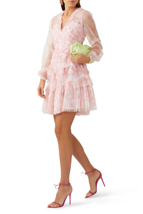 Fleur De Lis Mini Ruffle Dress